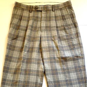 Wool Pleated Suit Pants Big/Tall 33